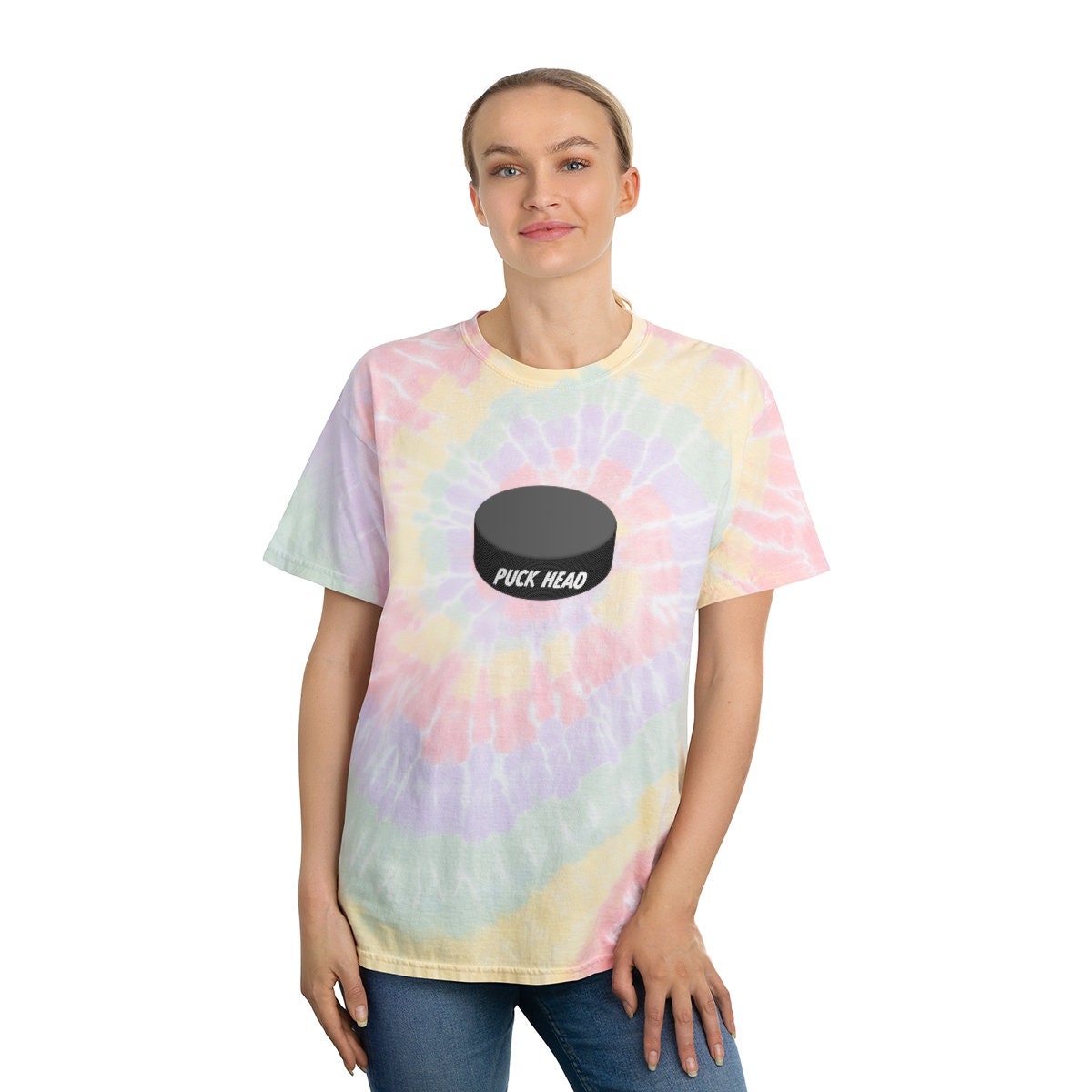 Puck Head Tie-Dye Tee, Spiral T-shirt