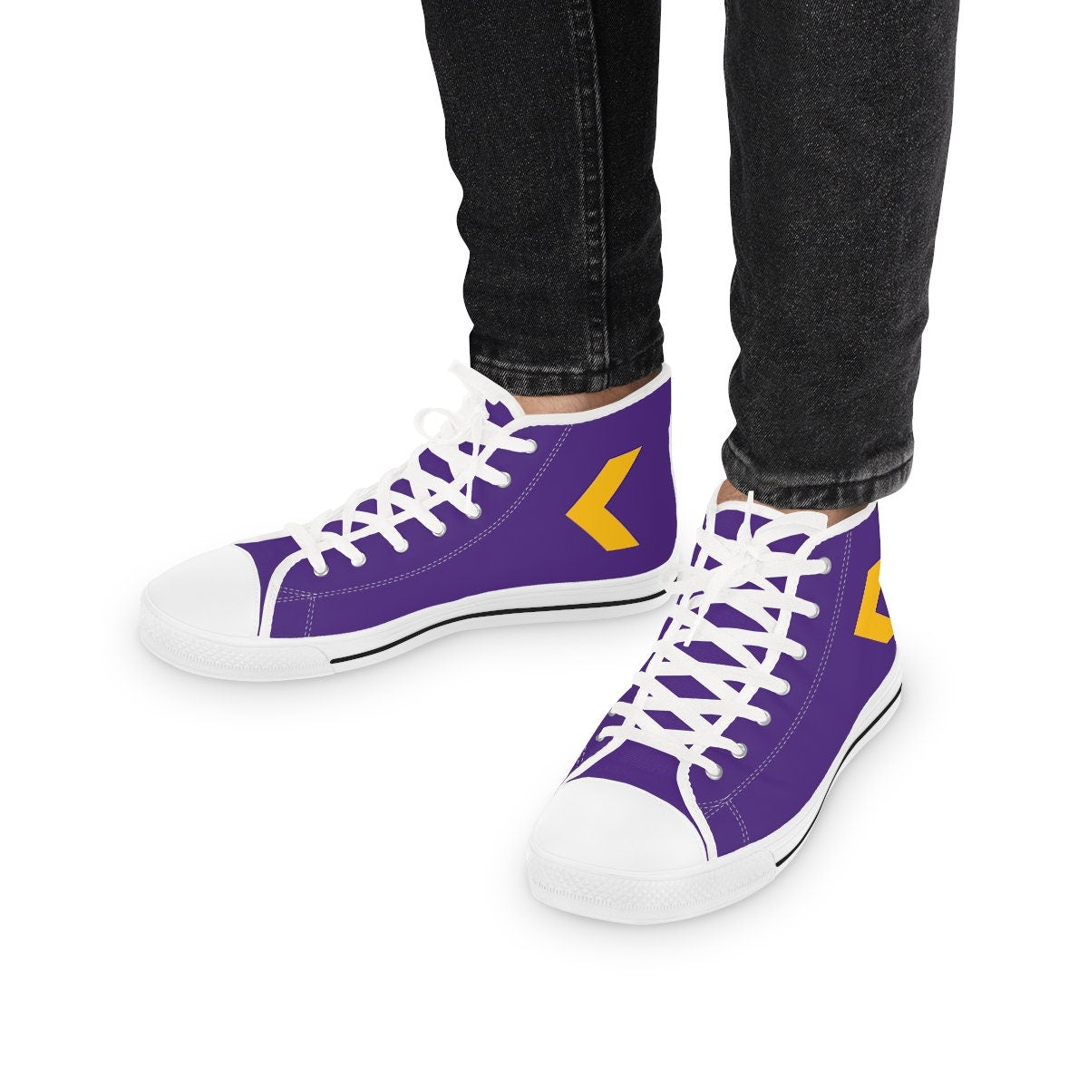 Men's Purple and Gold High Top Sneakers