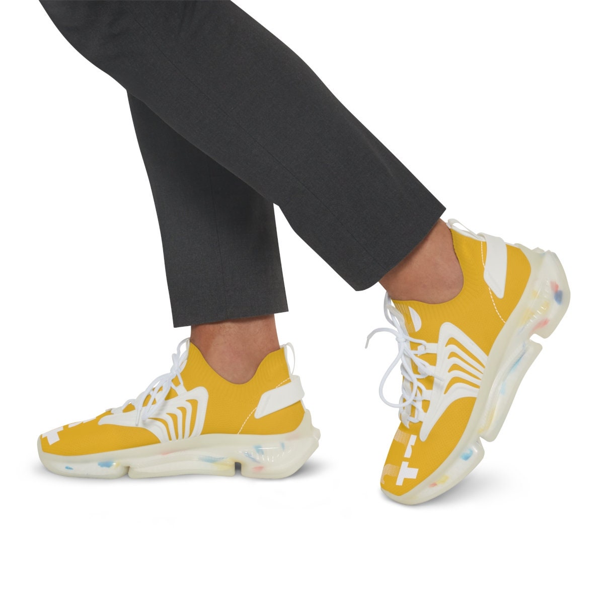 Men's Mesh Sports Yellow Sneakers