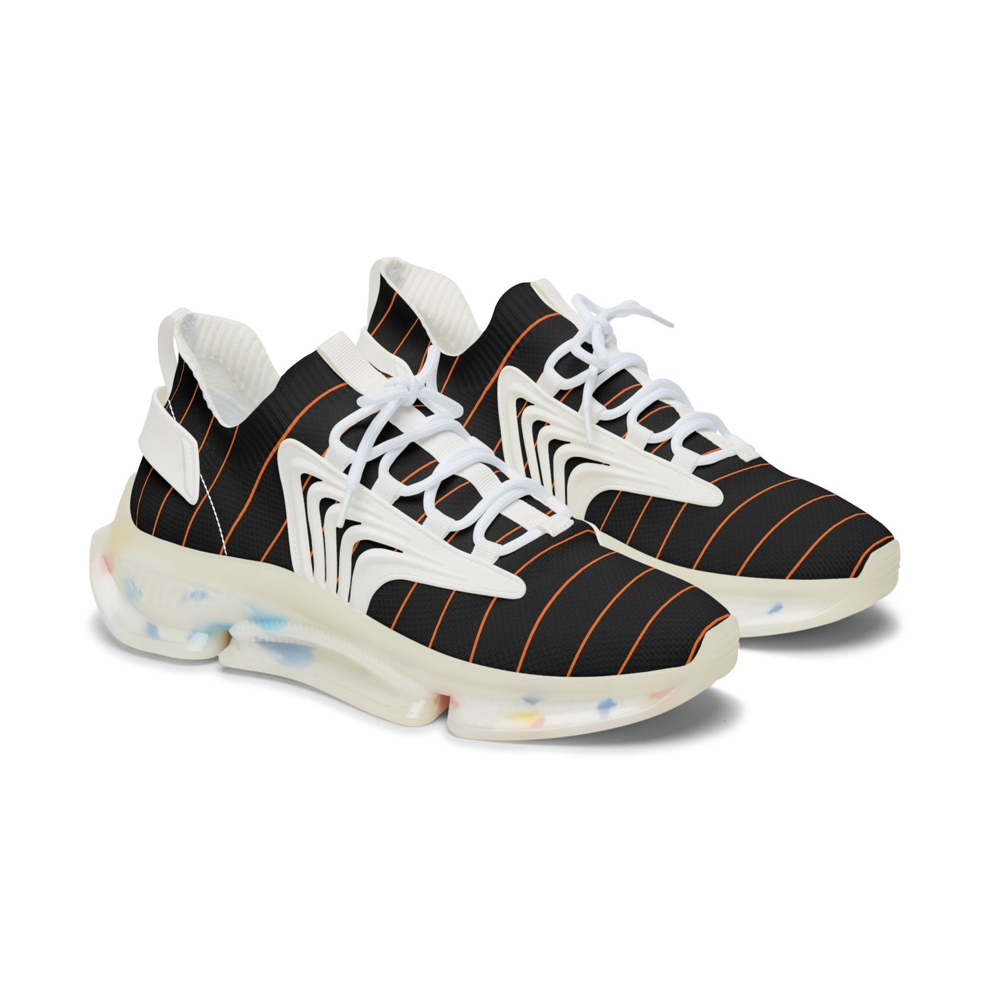 Women's Black and Orange Sneakers