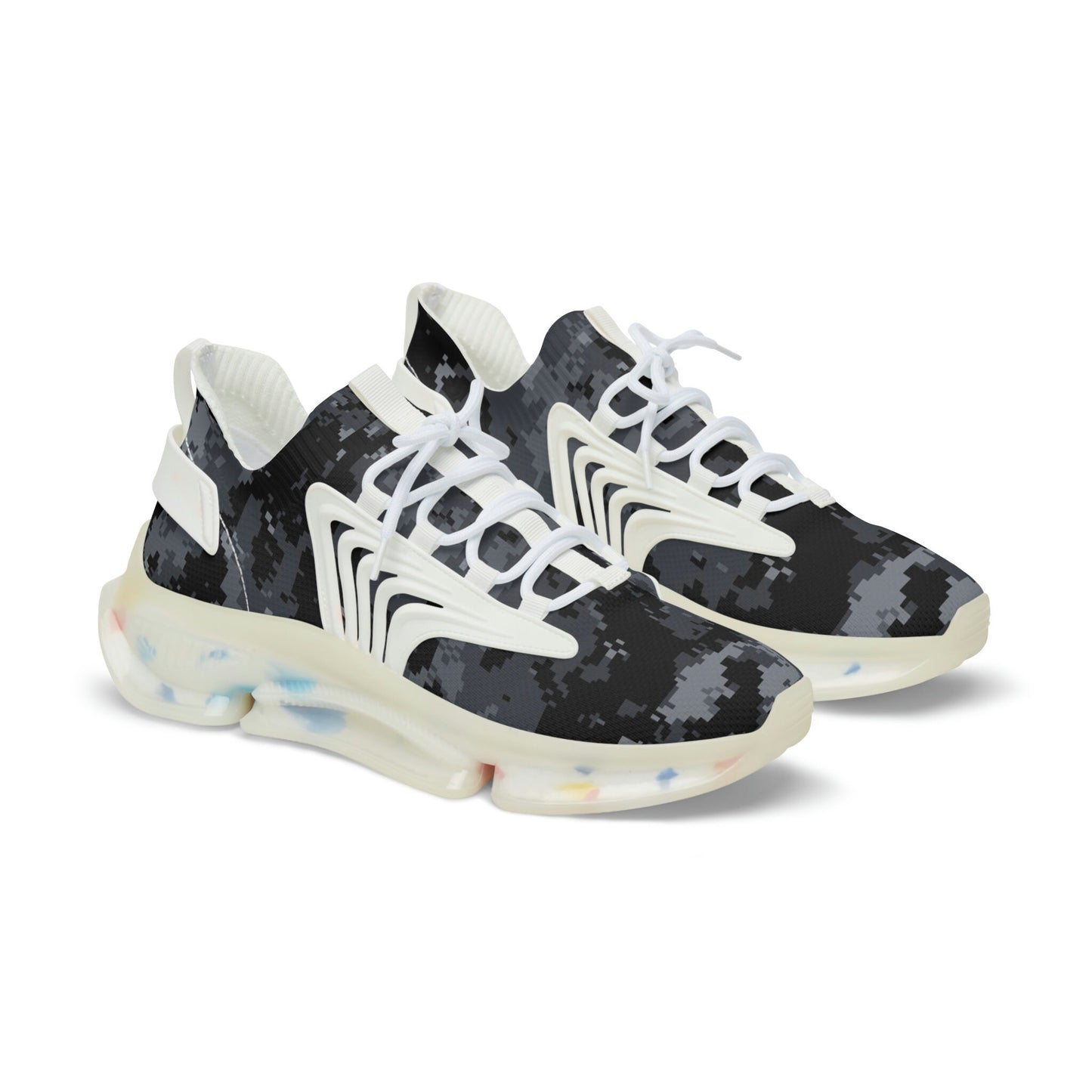 Men's Mesh Black Camo Sneakers