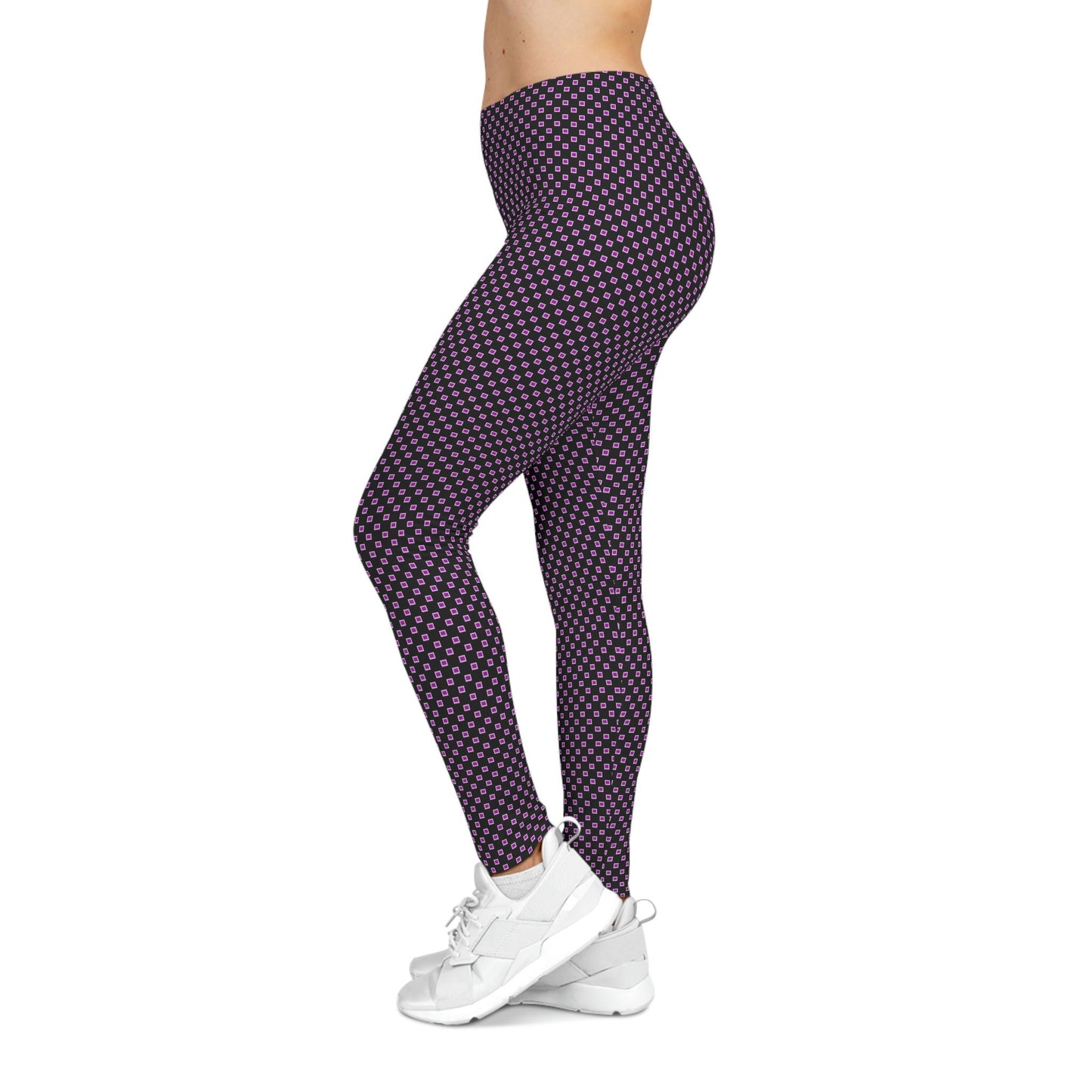 Women's Black and Pink Casual Leggings
