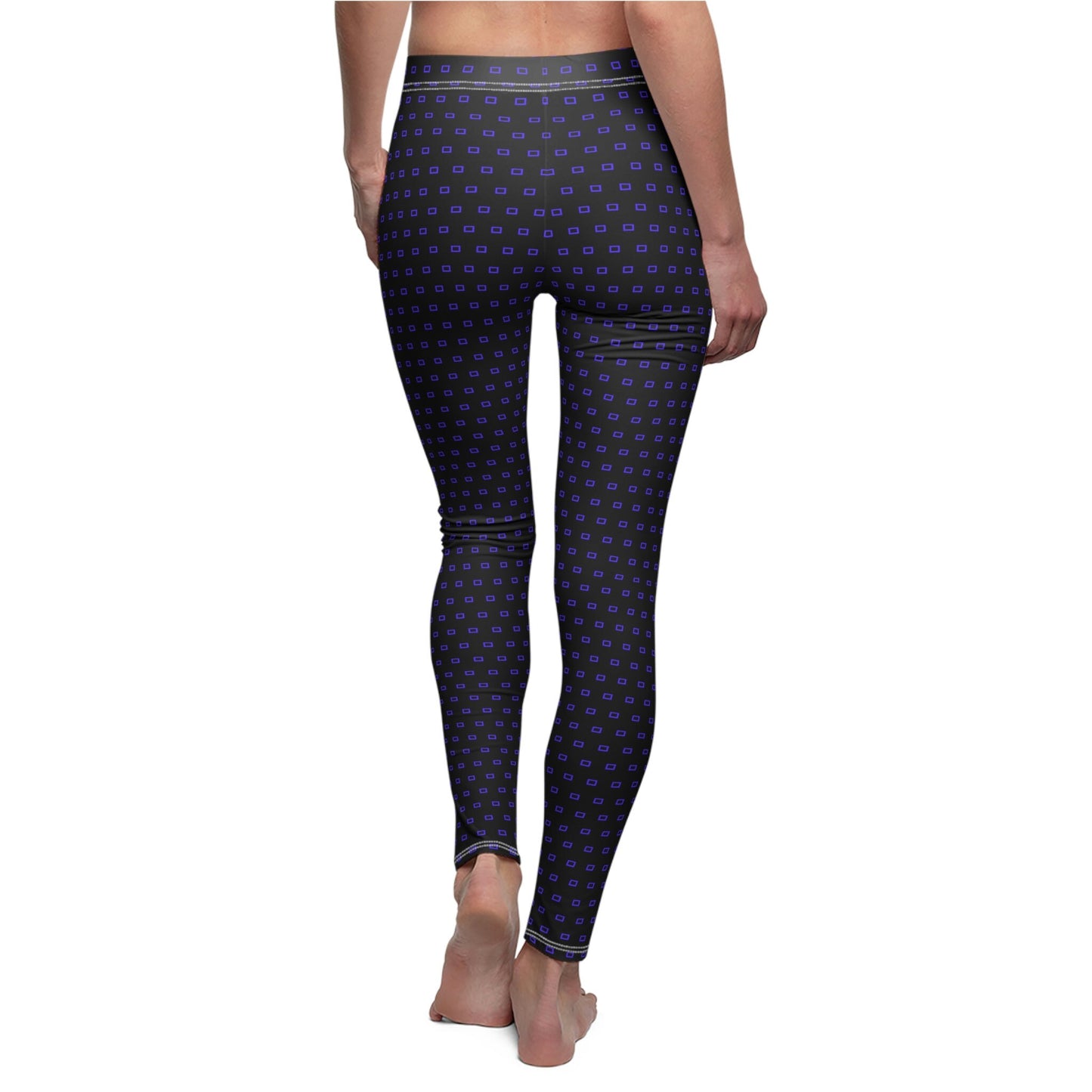 Women's Black and Purple Skinny Leggings
