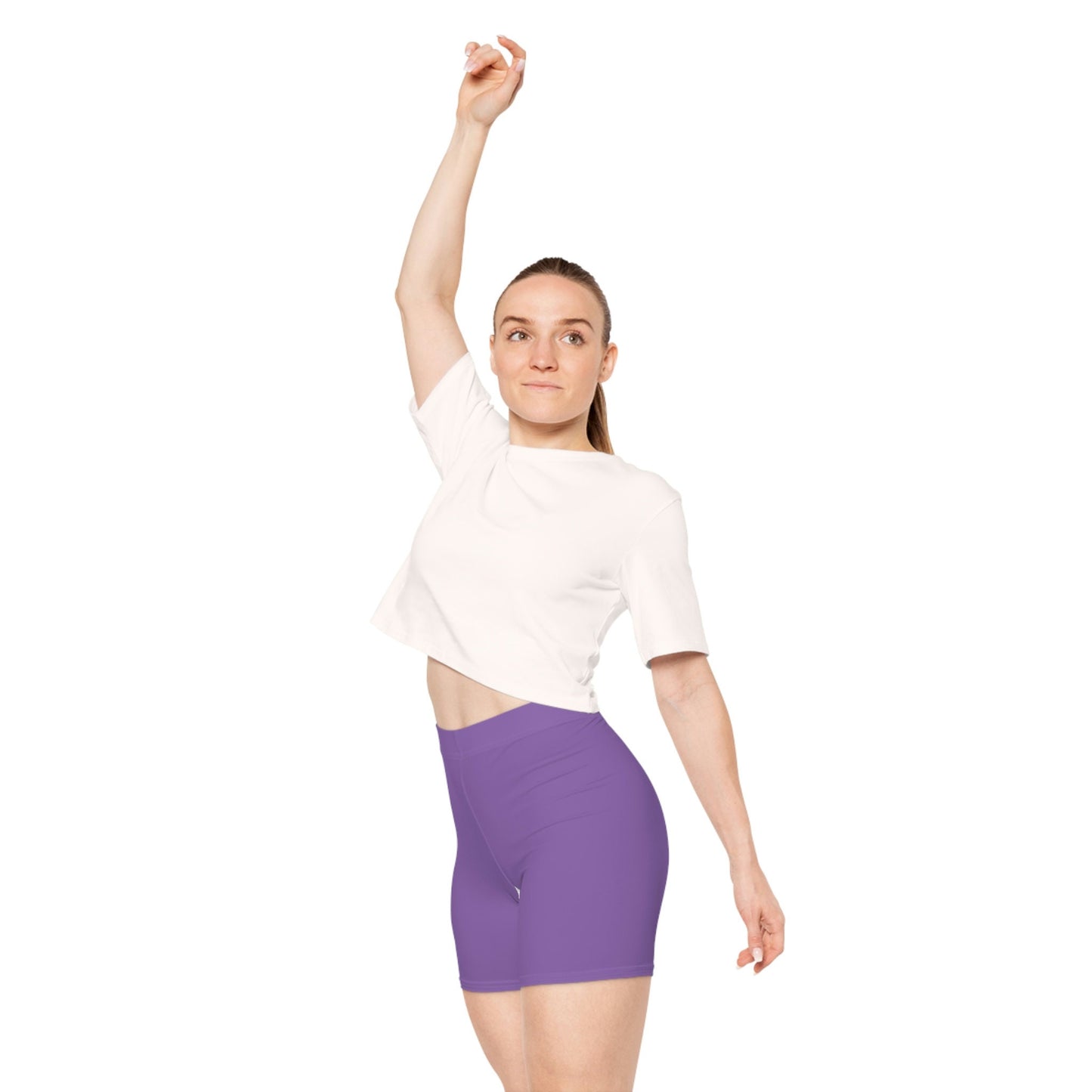 Womens Purple Biker Shorts