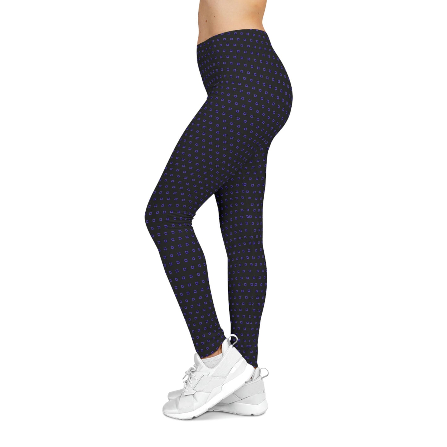 Women's Casual Black and Purple Leggings