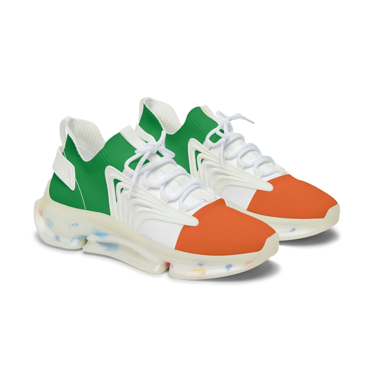 Green Sneakers Women's Green White and Orange Sneakers