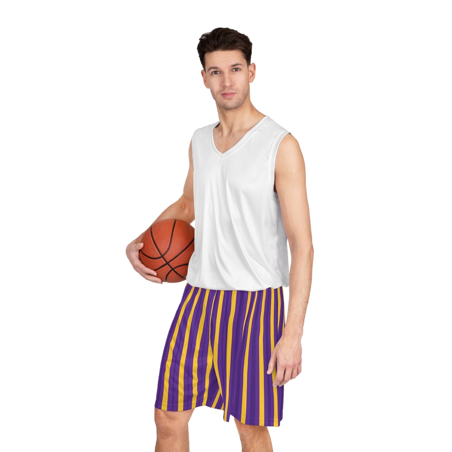 Purple and Gold Basketball Shorts