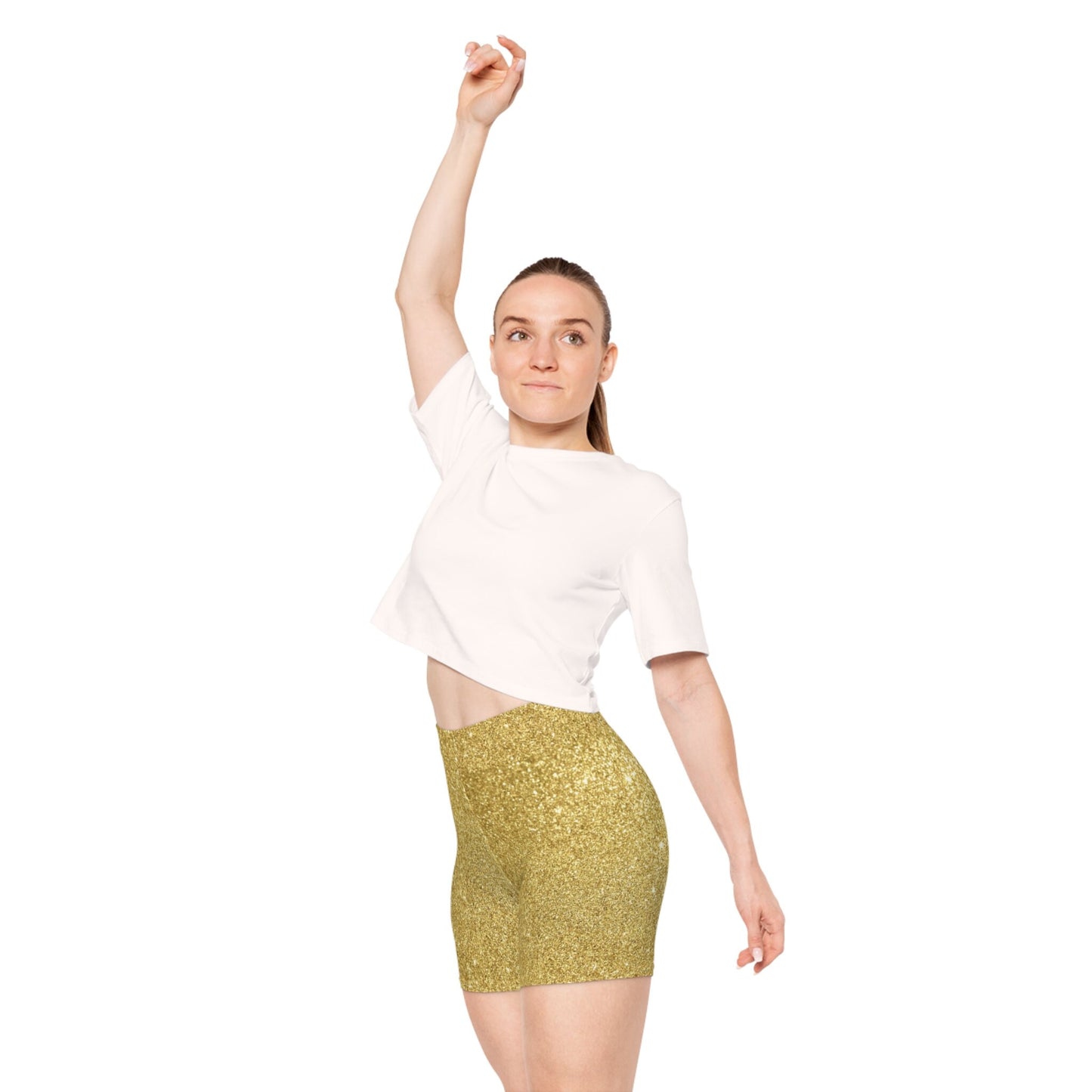 Women's Gold Color Biker Shorts
