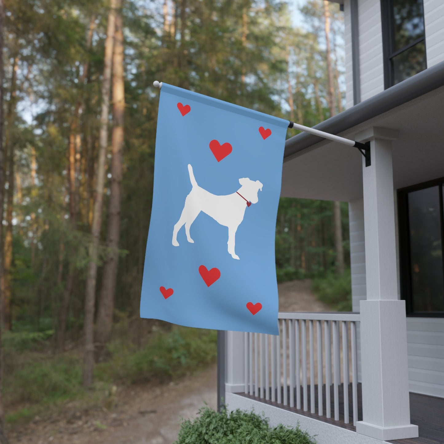 Dog Love House Flags