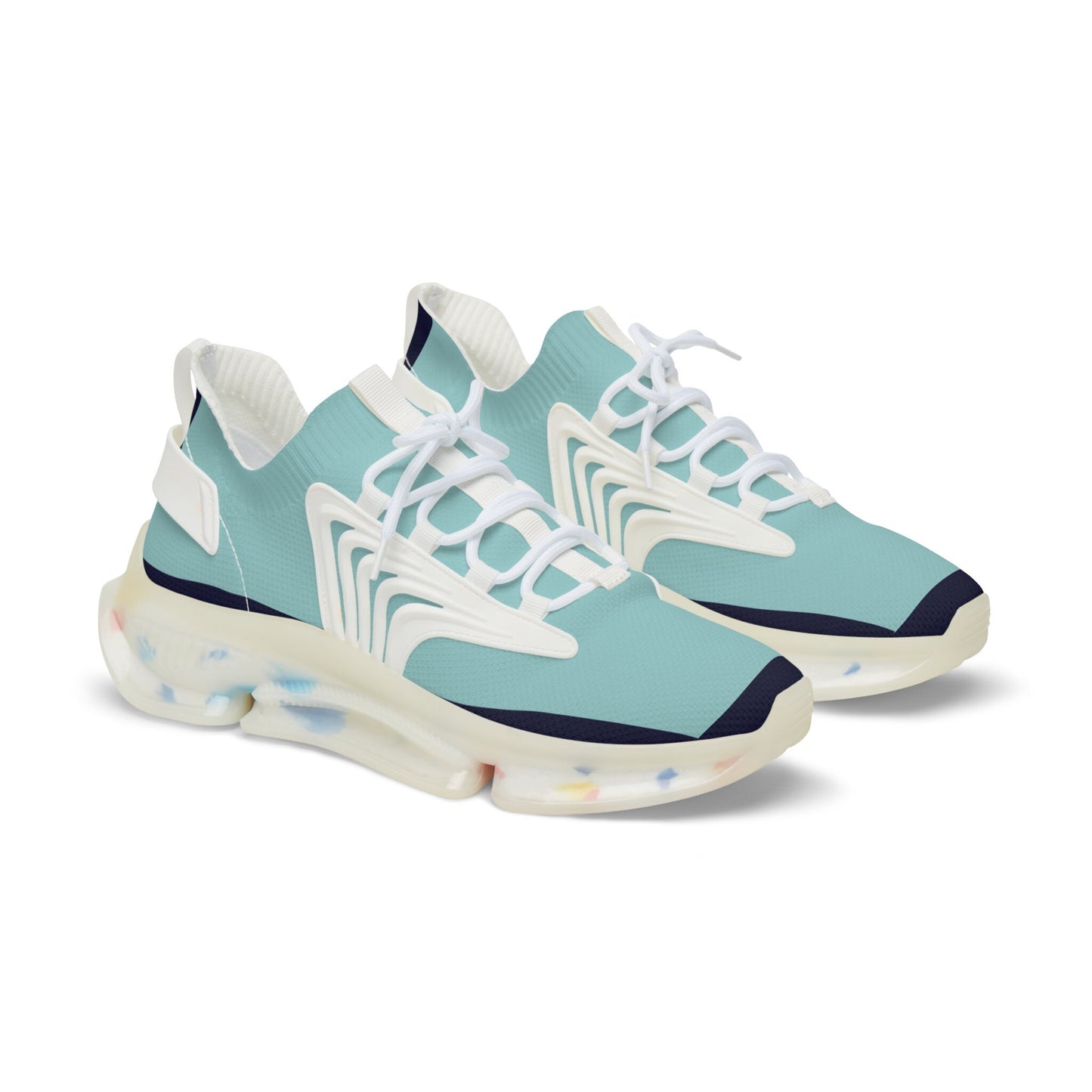 Men's Blue and Teal Sneakers Deep Sea Blue Trim