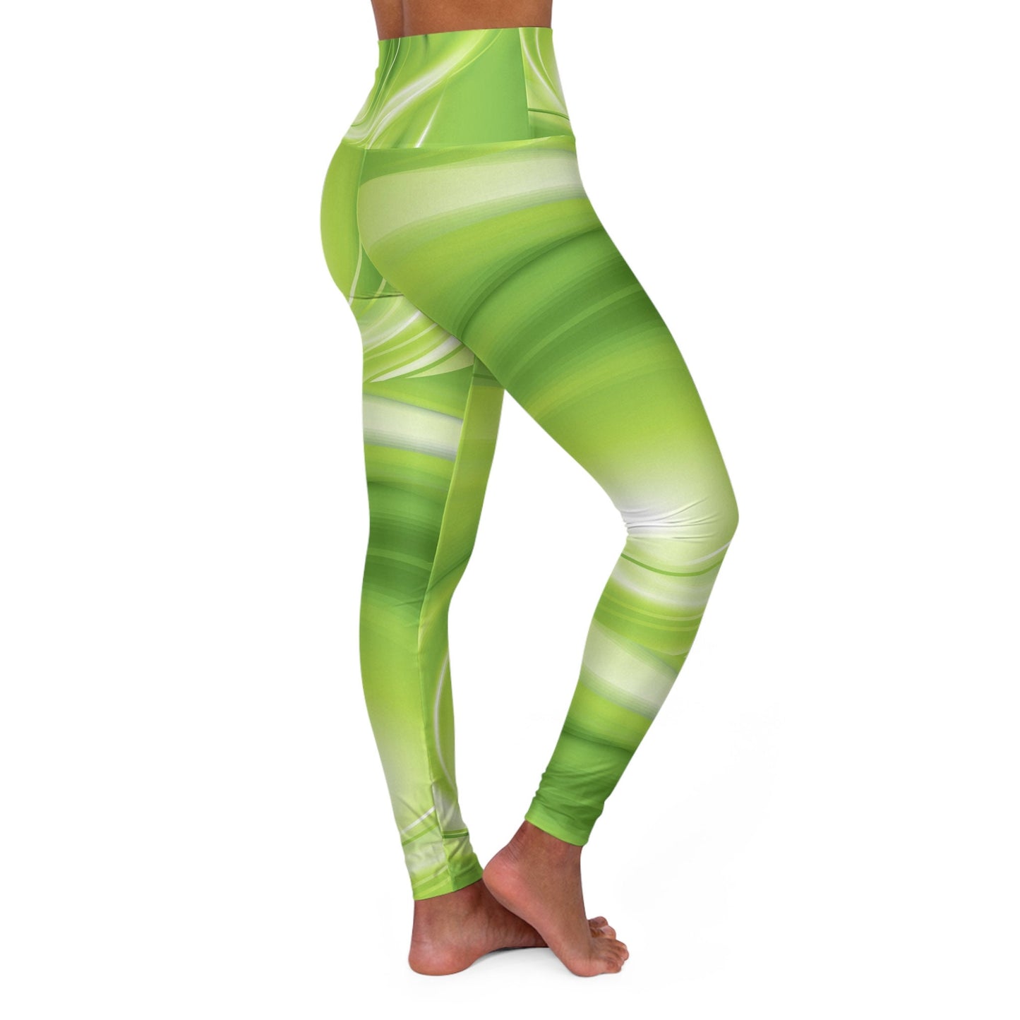 High Waisted Green Yoga Leggings
