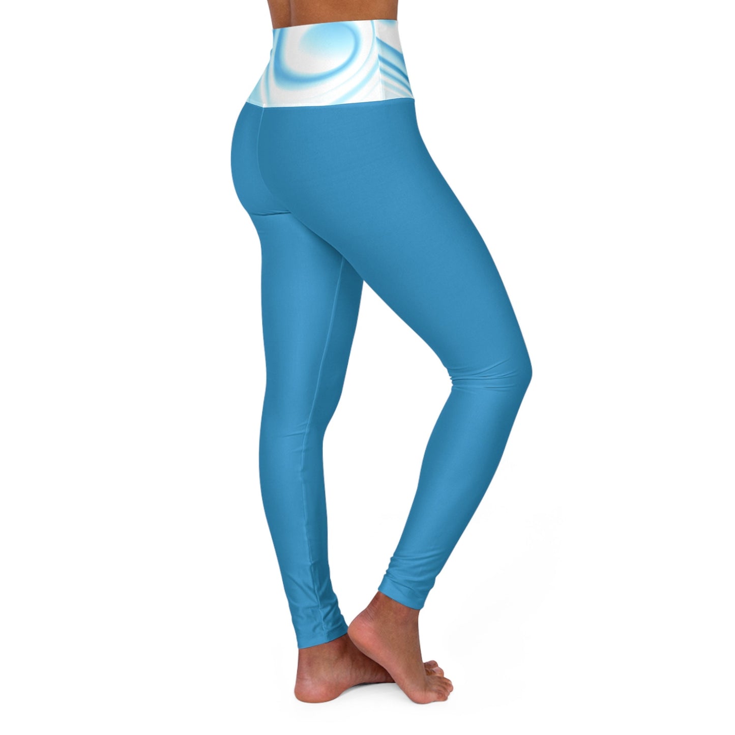 High Waisted Blue Yoga Leggings
