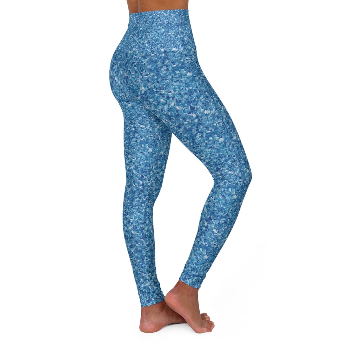 High Waisted Blue Yoga Leggings