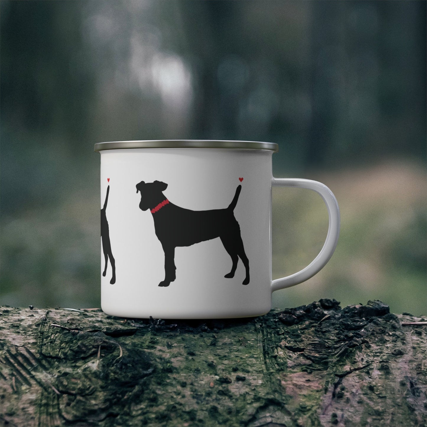 Black Dog Lovers Enamel Camping Mug