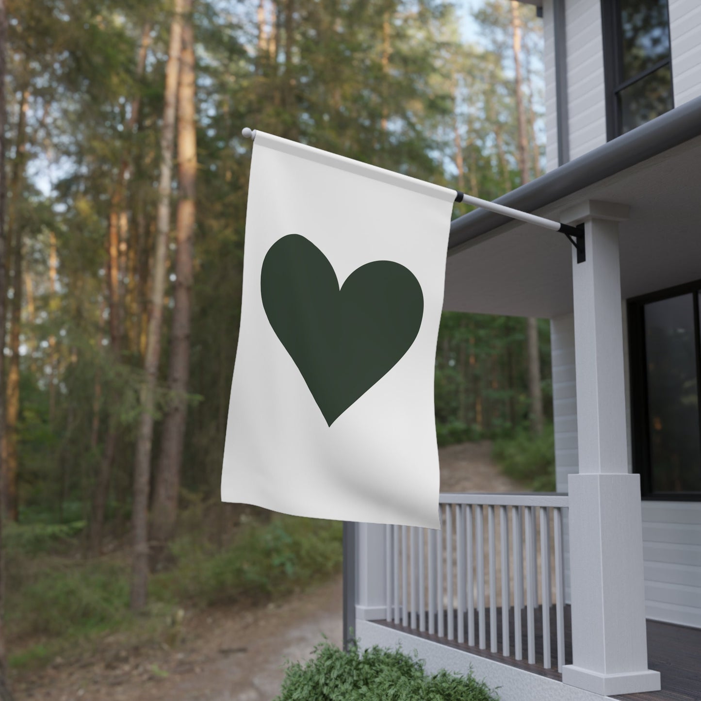 Green Heart House Flags
