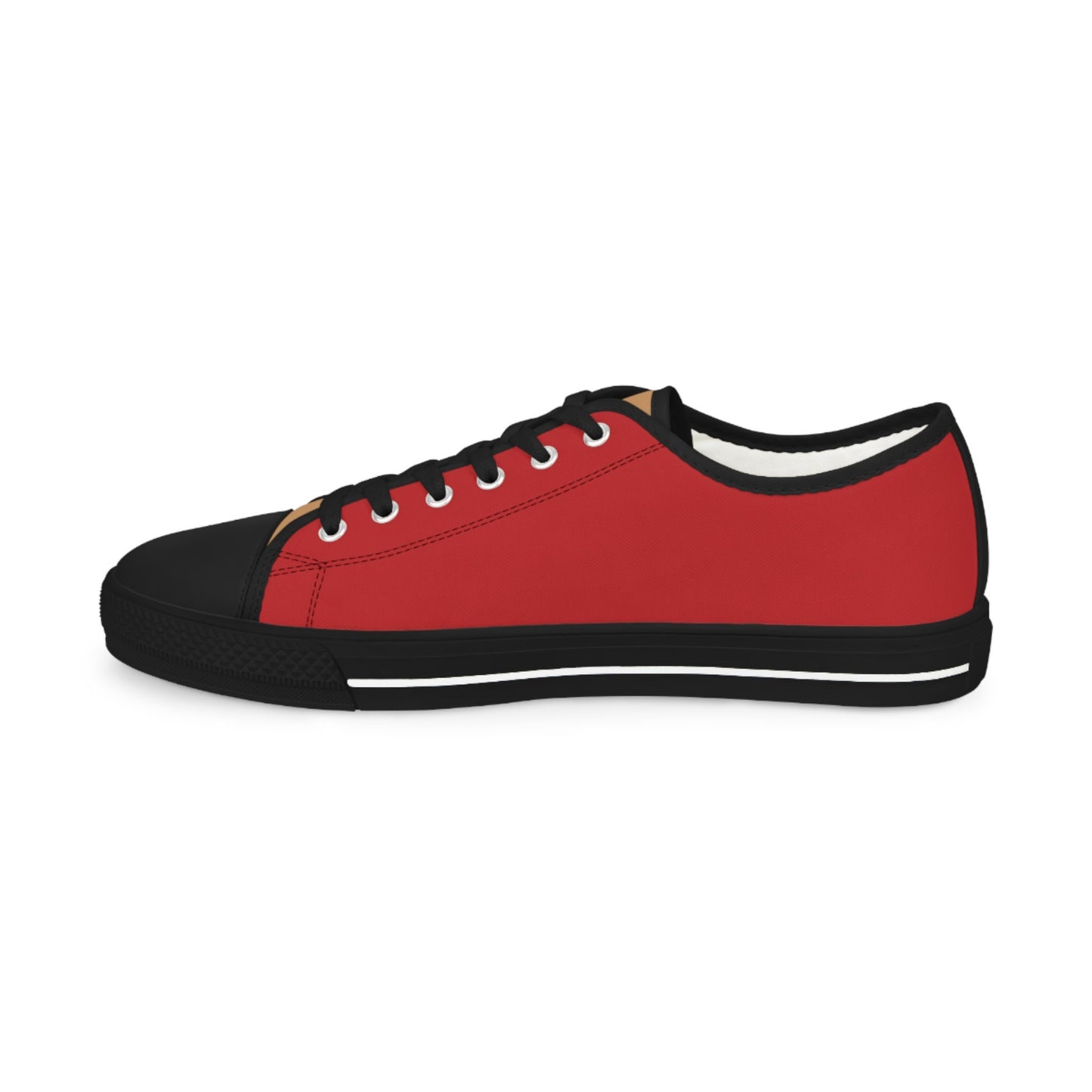 Men's Low Top Red and Gold Sneakers