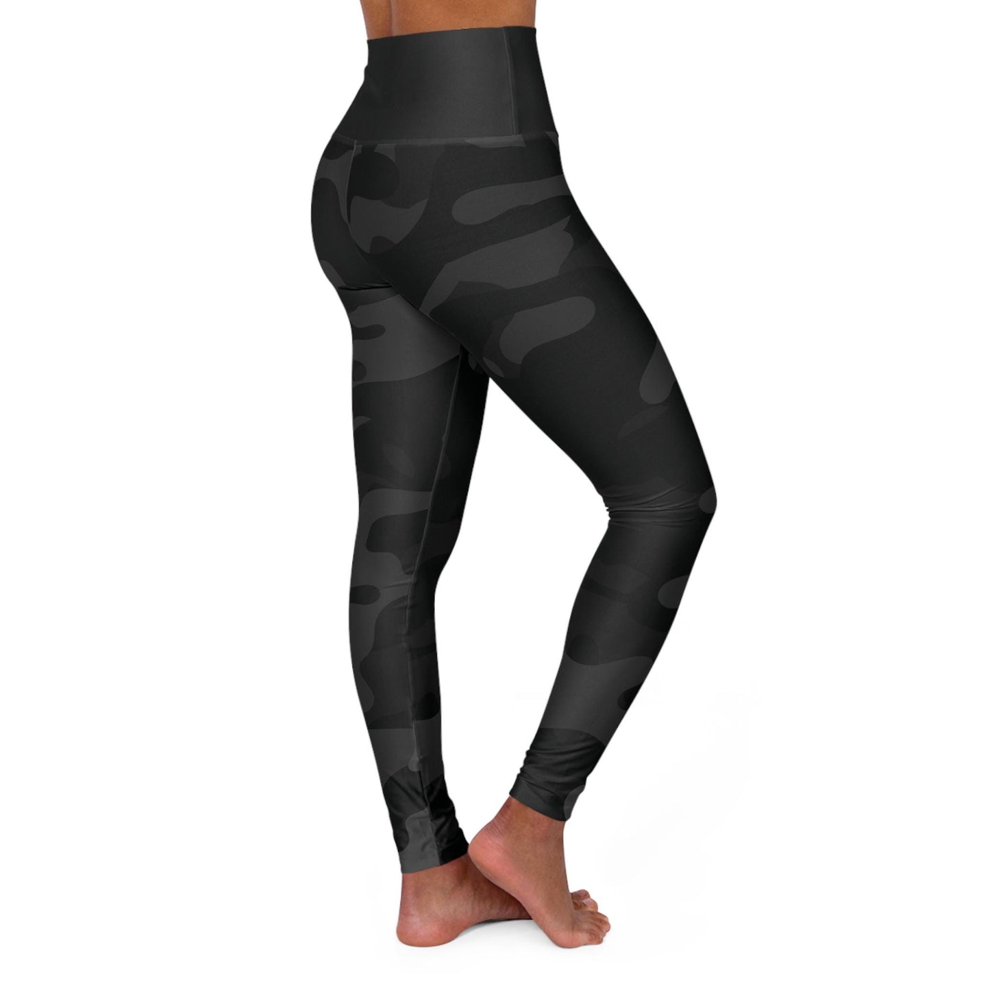 High Waisted Black Camo Yoga Leggings Skinny Fit