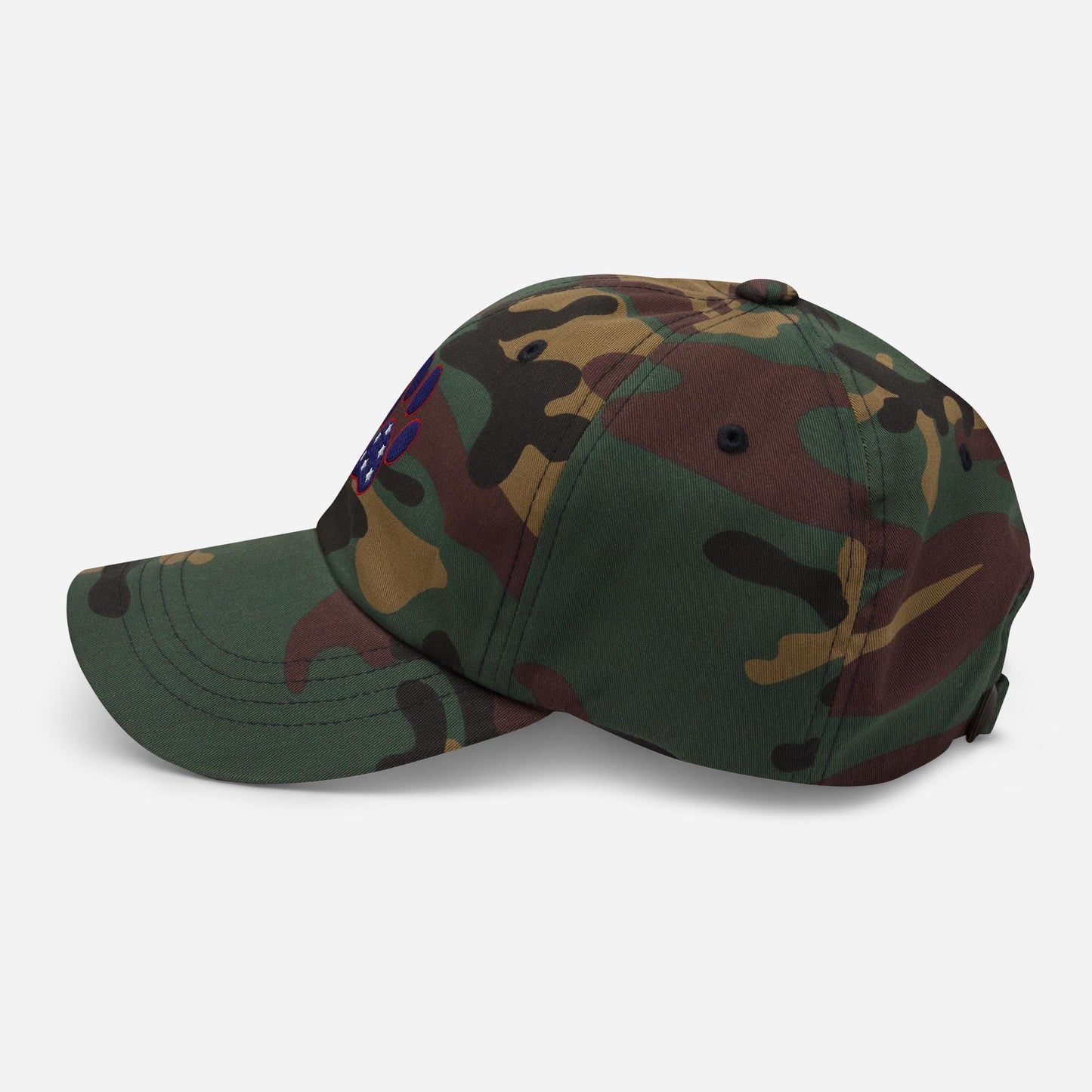 Patriotic Paw Print Hat: Camo Dad Hat