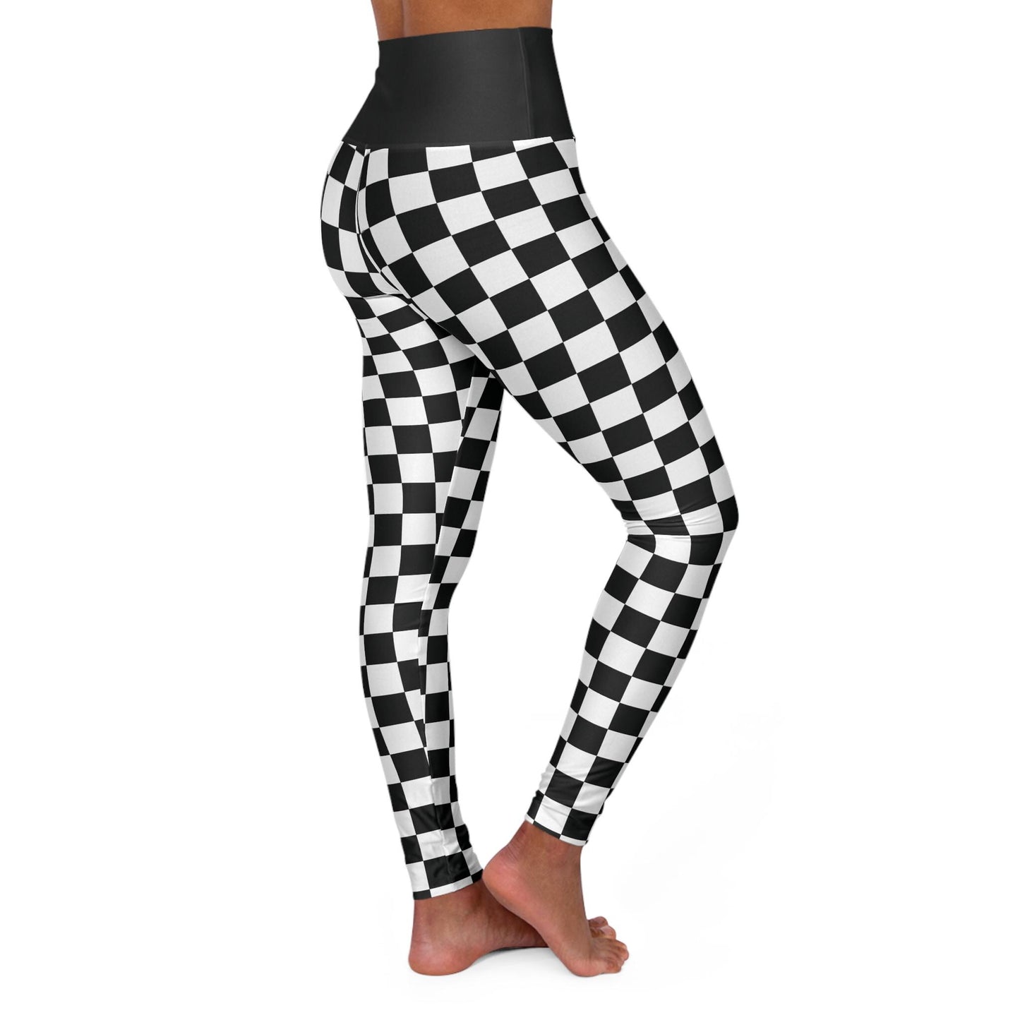 Checkerboard Yoga Leggings: High Waisted Activewear