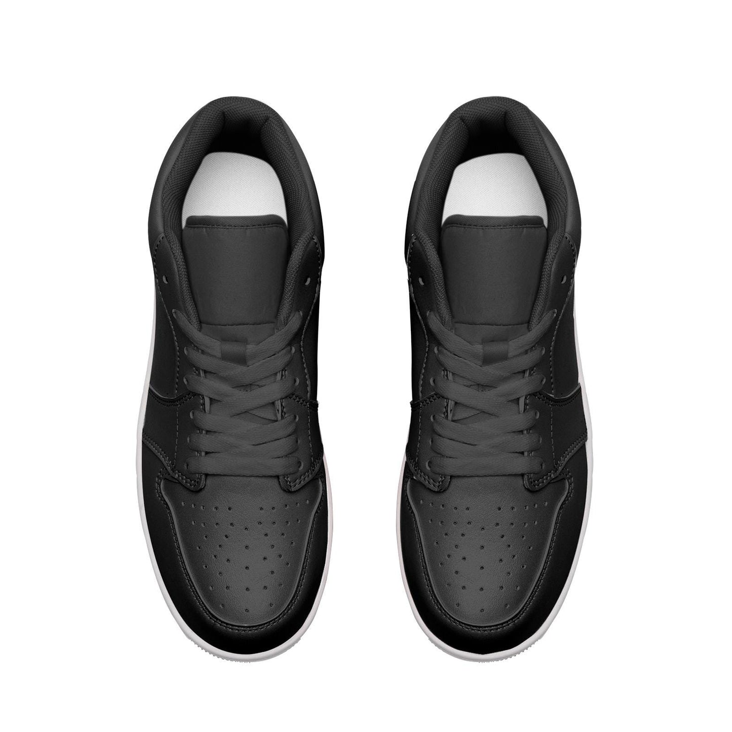 All Black Sneakers Unisex Low Top Leather Sneakers