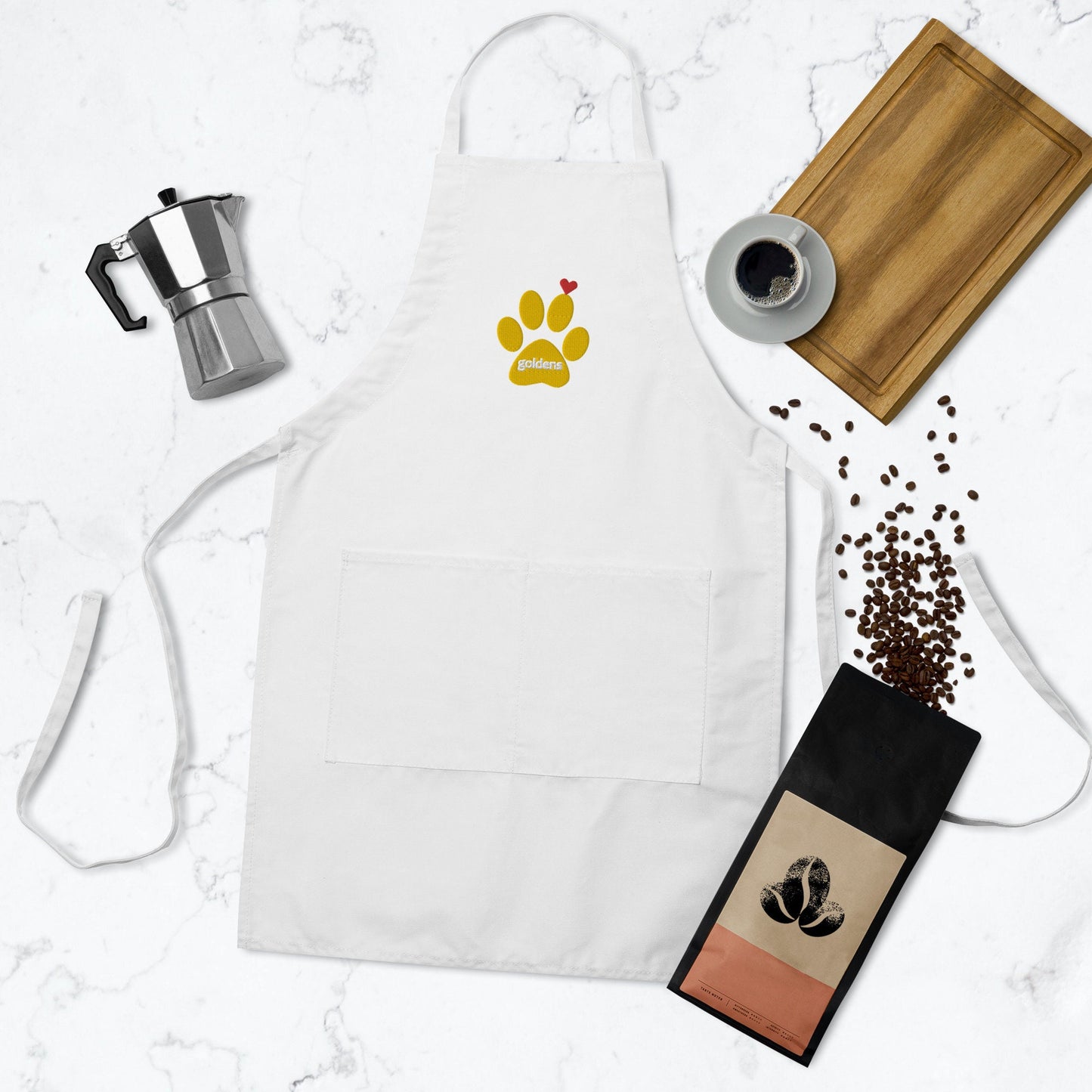 Paw Print Embroidered Apron