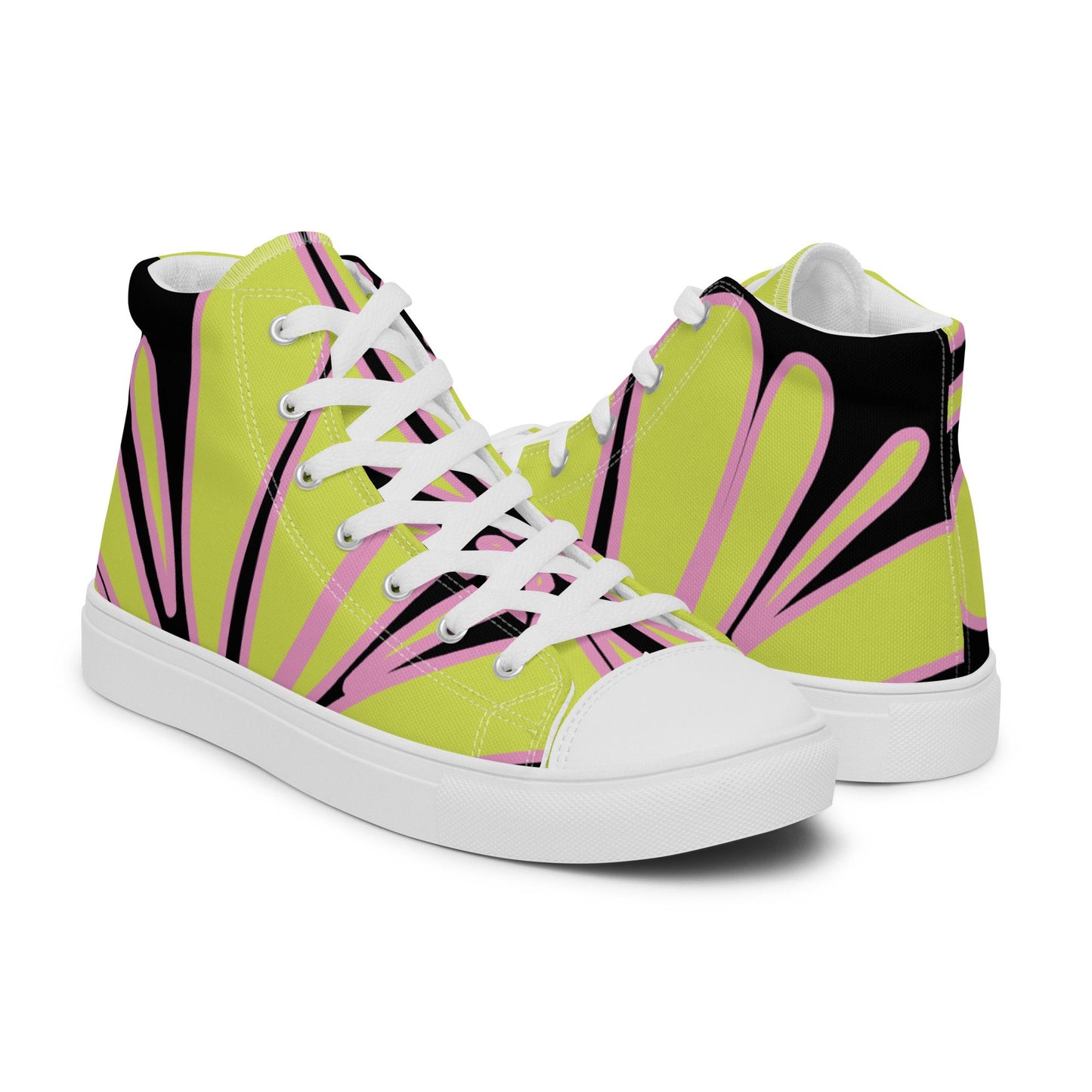 Black Womens high top canvas shoes