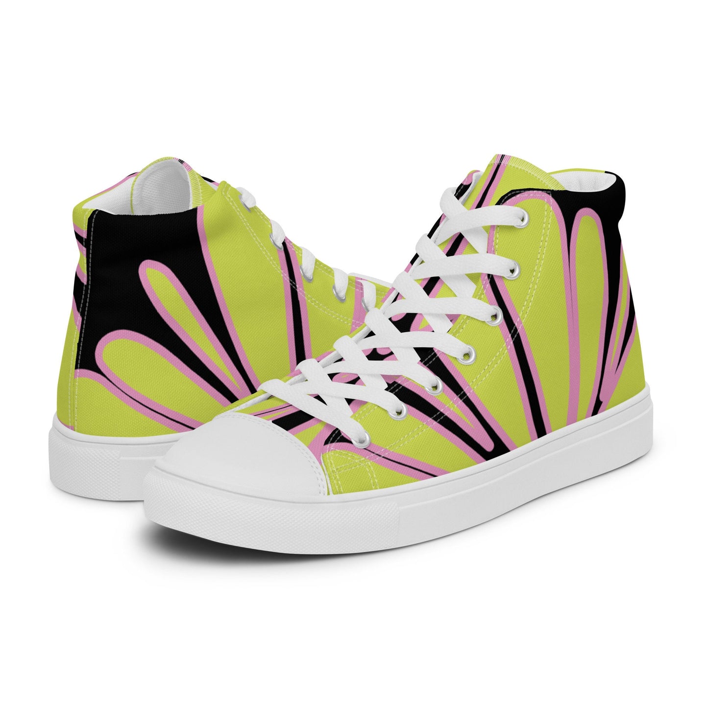 Black Womens high top canvas shoes