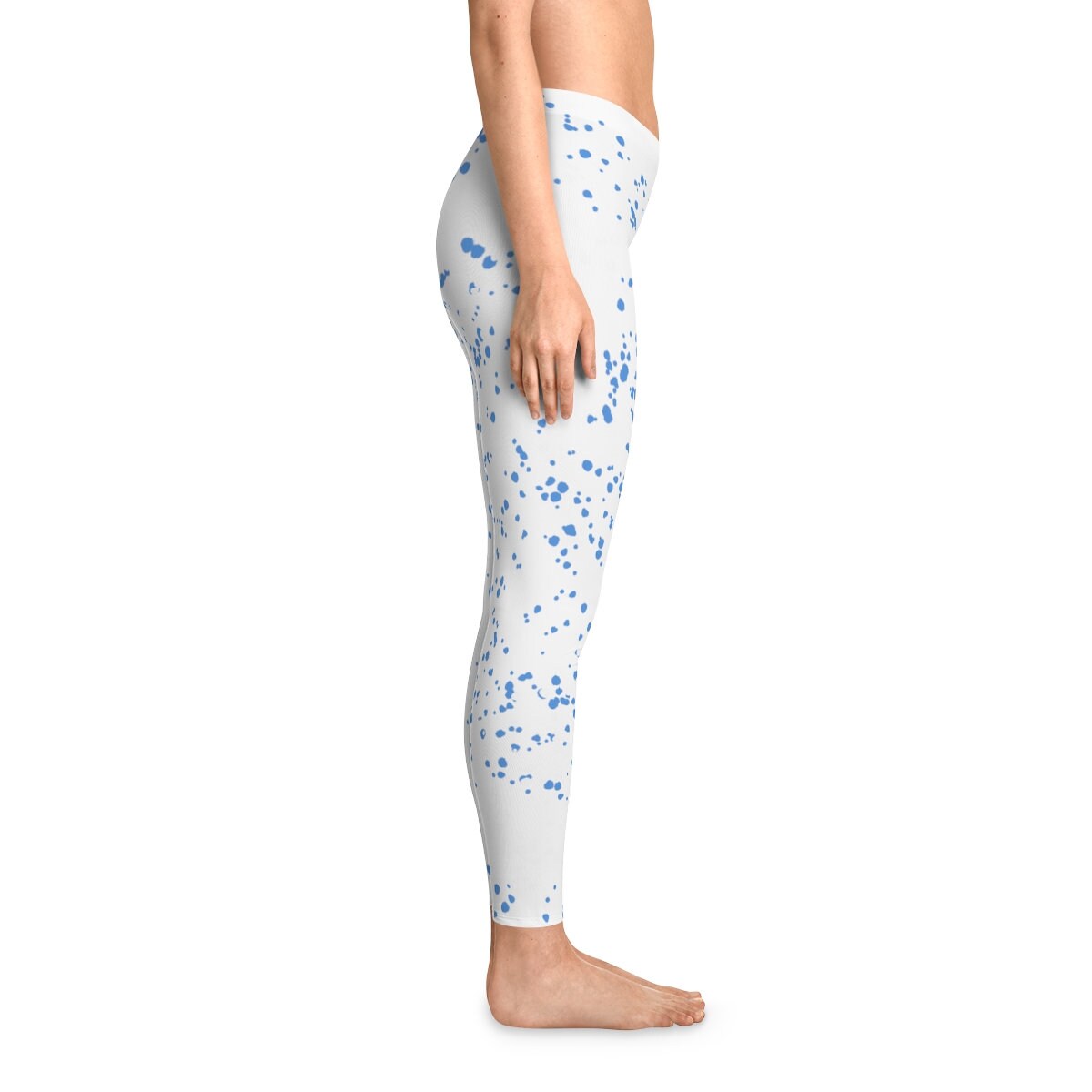 White and Blue Stretchy Leggings