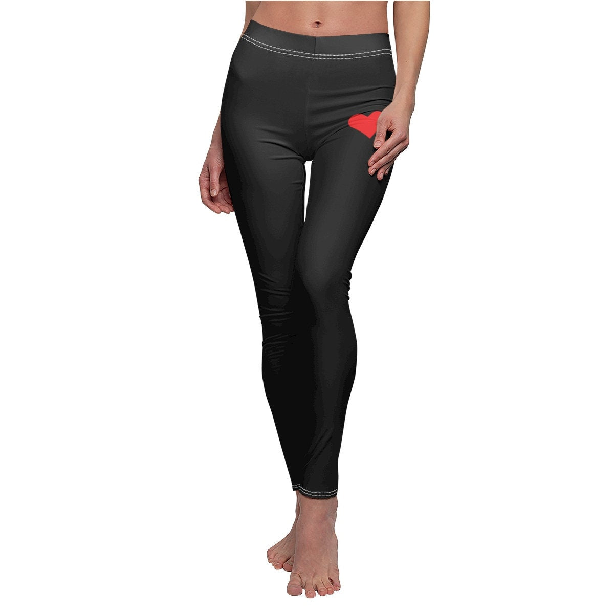 Women's Cut & Sew Casual Black Leggings