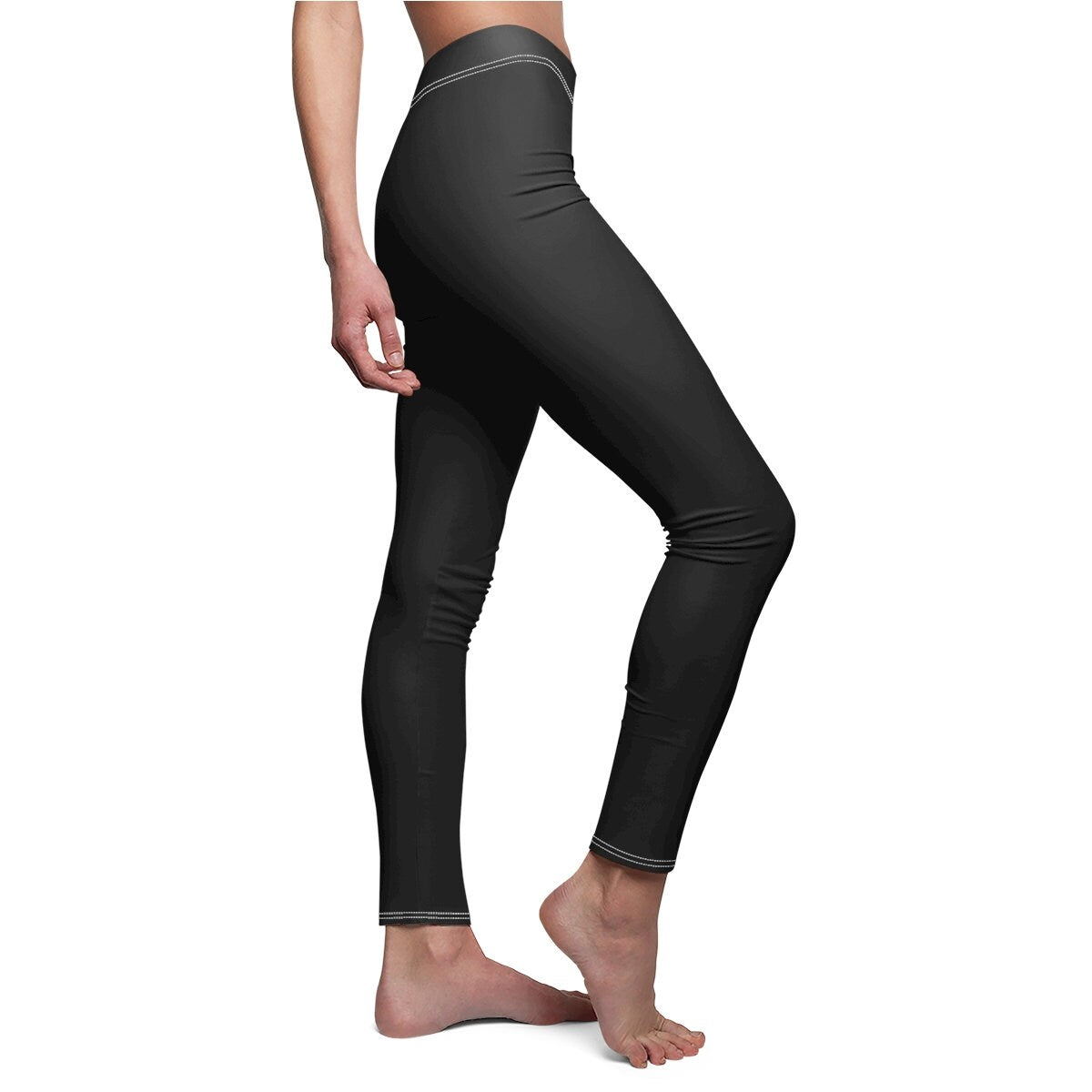 Women's Cut & Sew Casual Black Leggings
