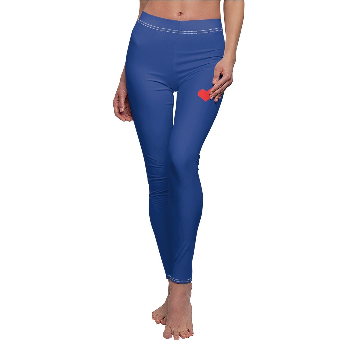 Women's Cut & Sew Casual Blue Leggings