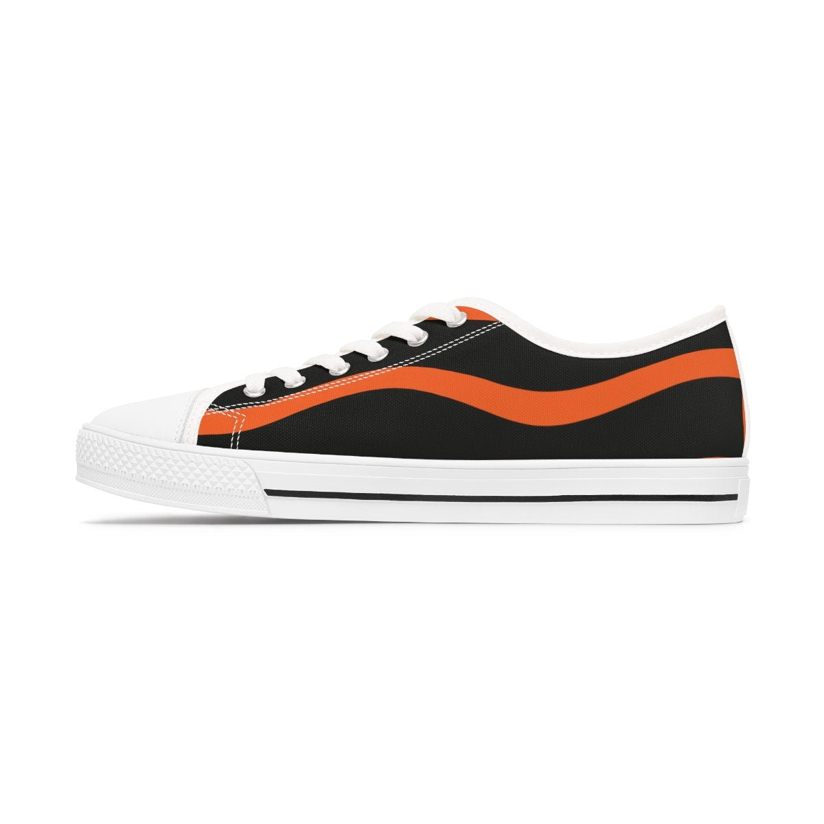 Women's Orange and Black Low Top Sneakers