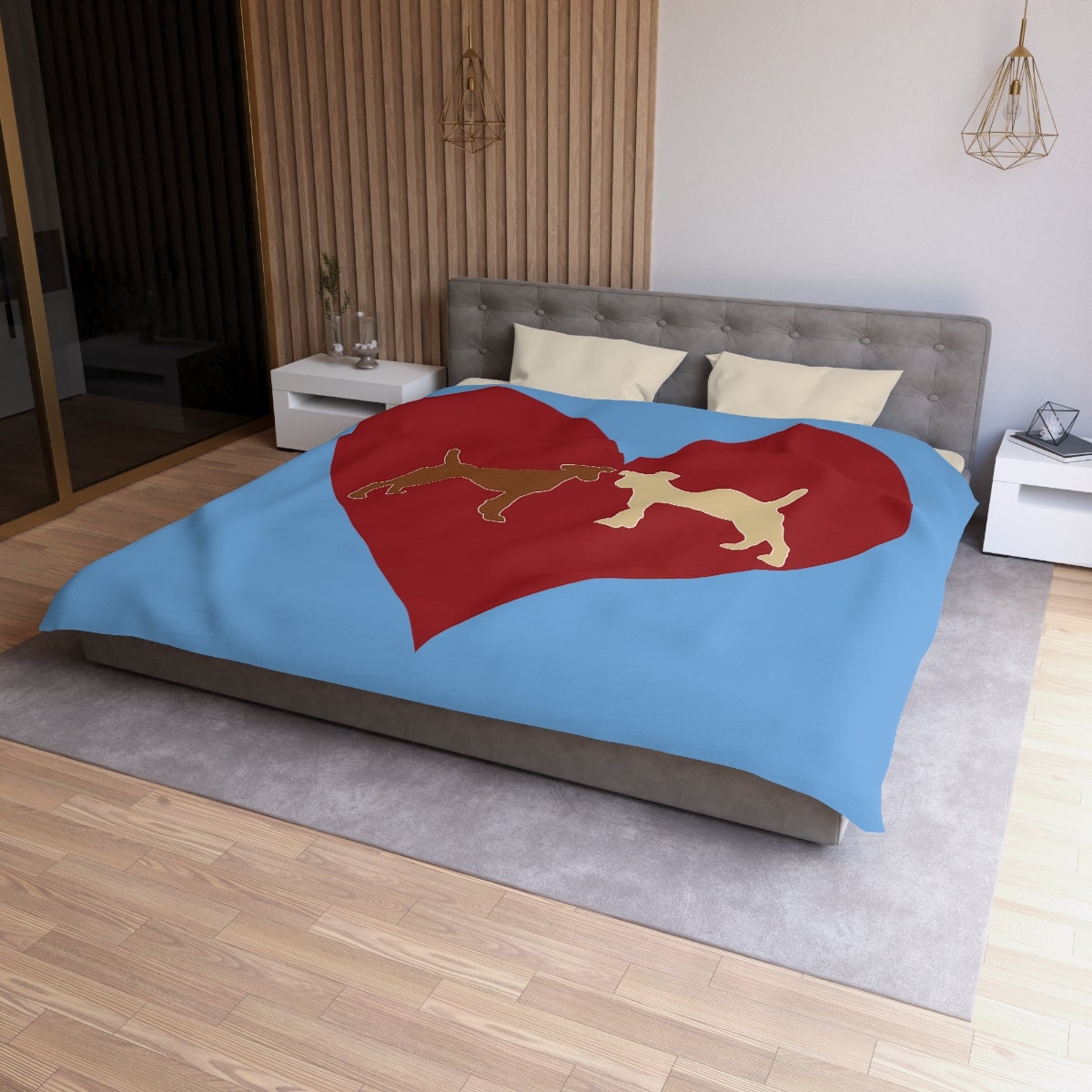 Microfiber Dog Lovers Duvet Cover