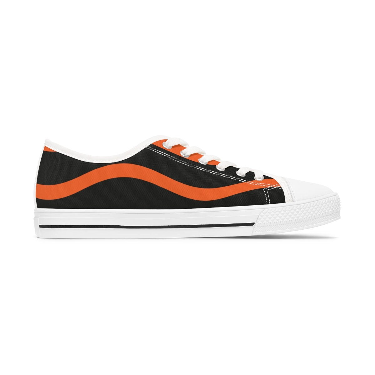 Women's Orange and Black Low Top Sneakers