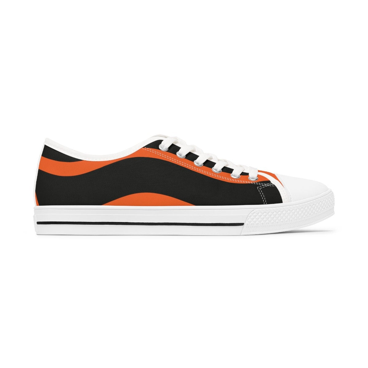Women's Orange and Black Low Top Sneakers