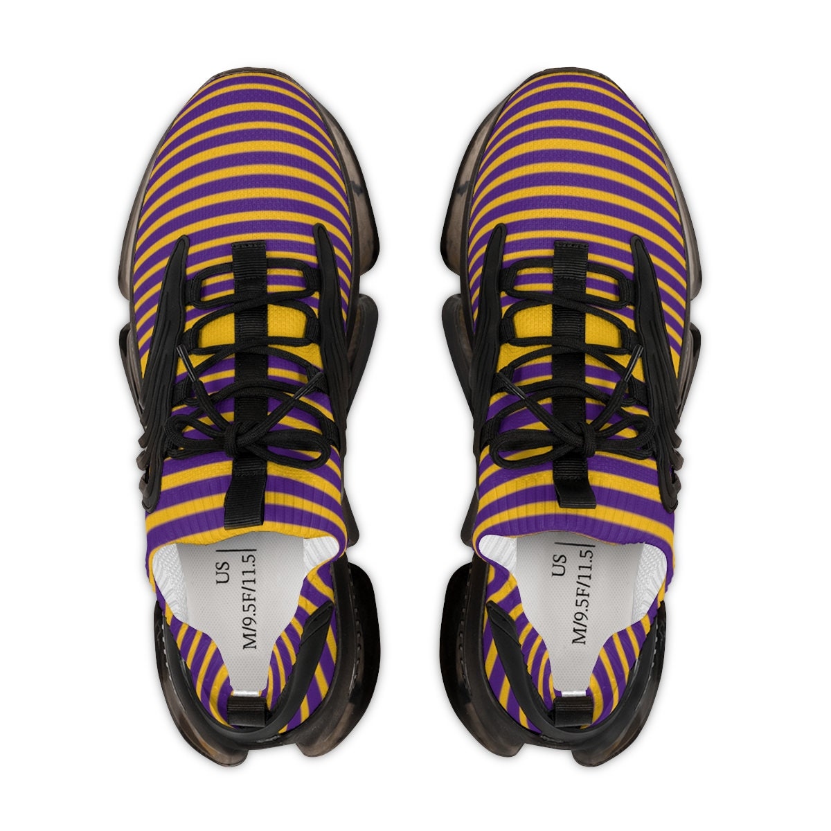 Purple and gold sneakers