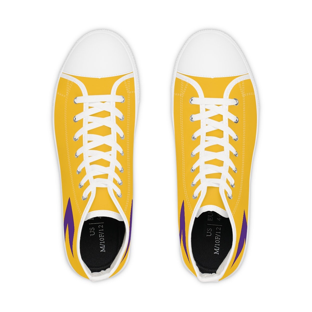 Men's Purple and Gold High Top Sneakers
