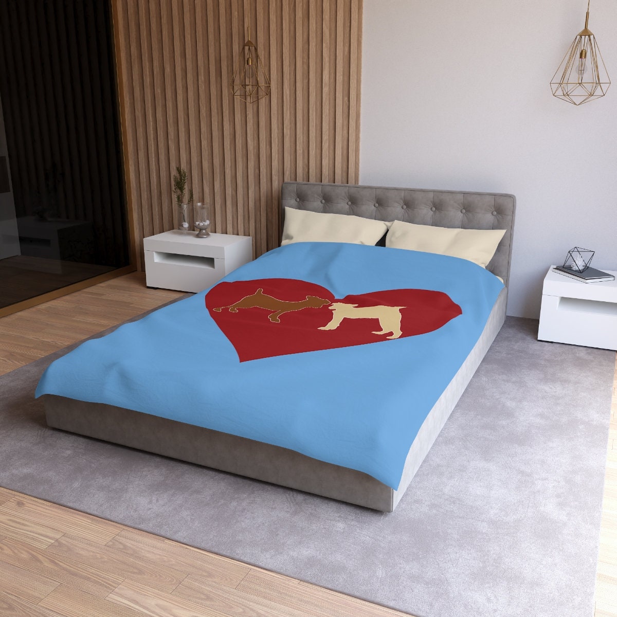 Microfiber Dog Lovers Duvet Cover
