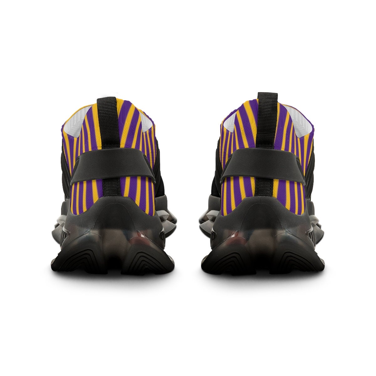 Purple and gold sneakers