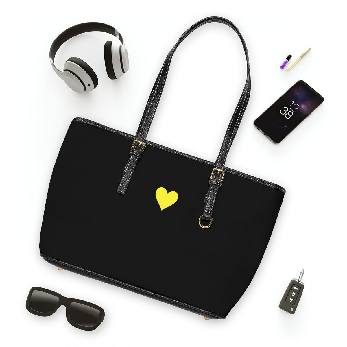 Black Leather Shoulder Bag