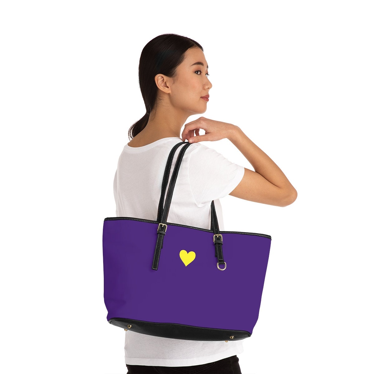 Purple Leather Shoulder Bag