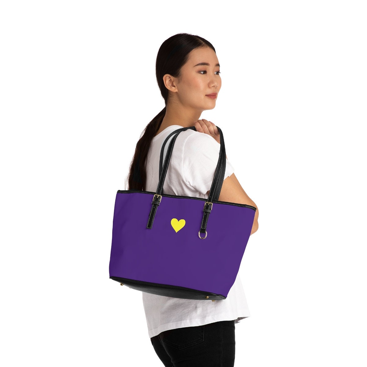 Purple Leather Shoulder Bag