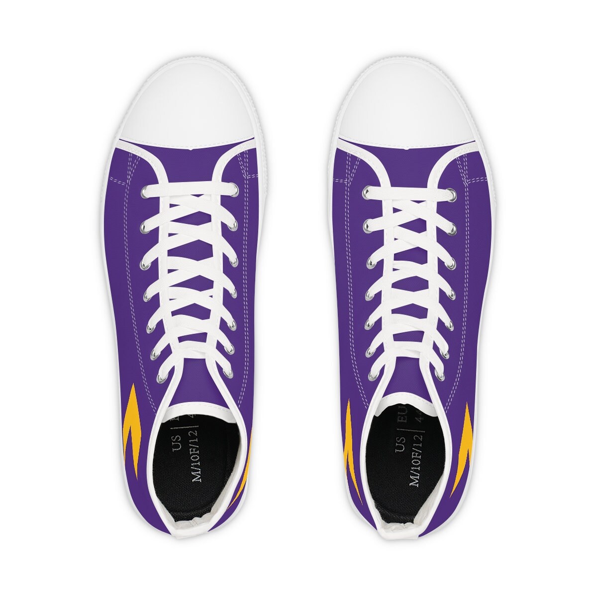 Men's Purple and Gold High Top Sneakers