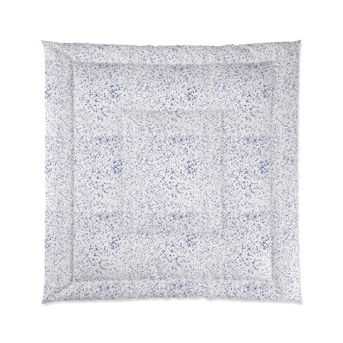 White and blue comforters