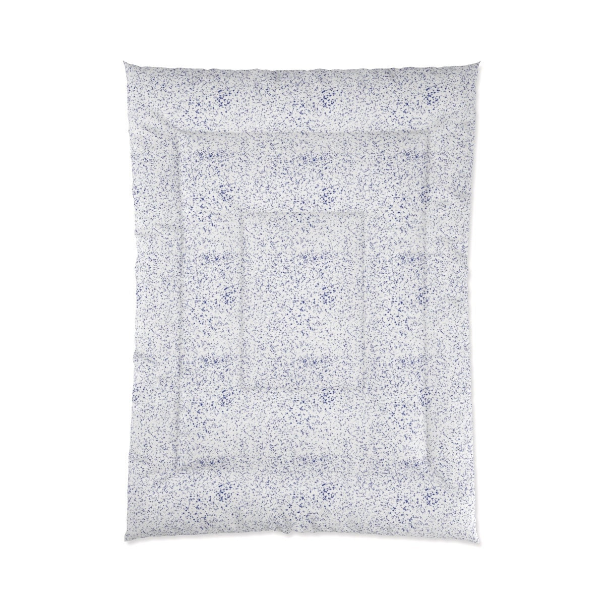 White and blue comforters