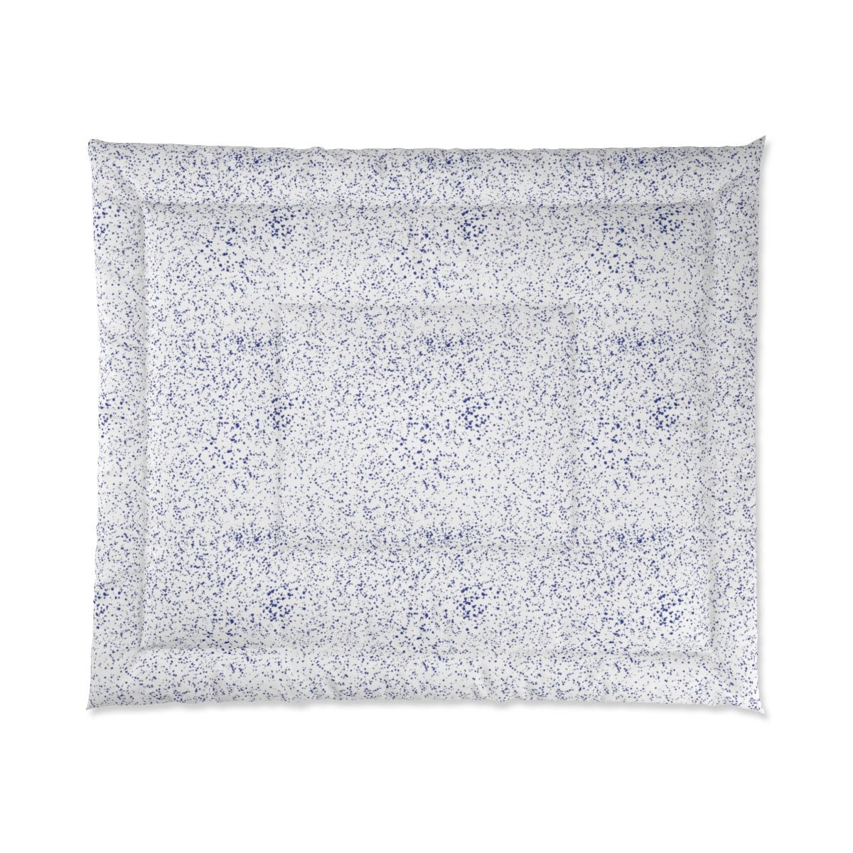 White and blue comforters