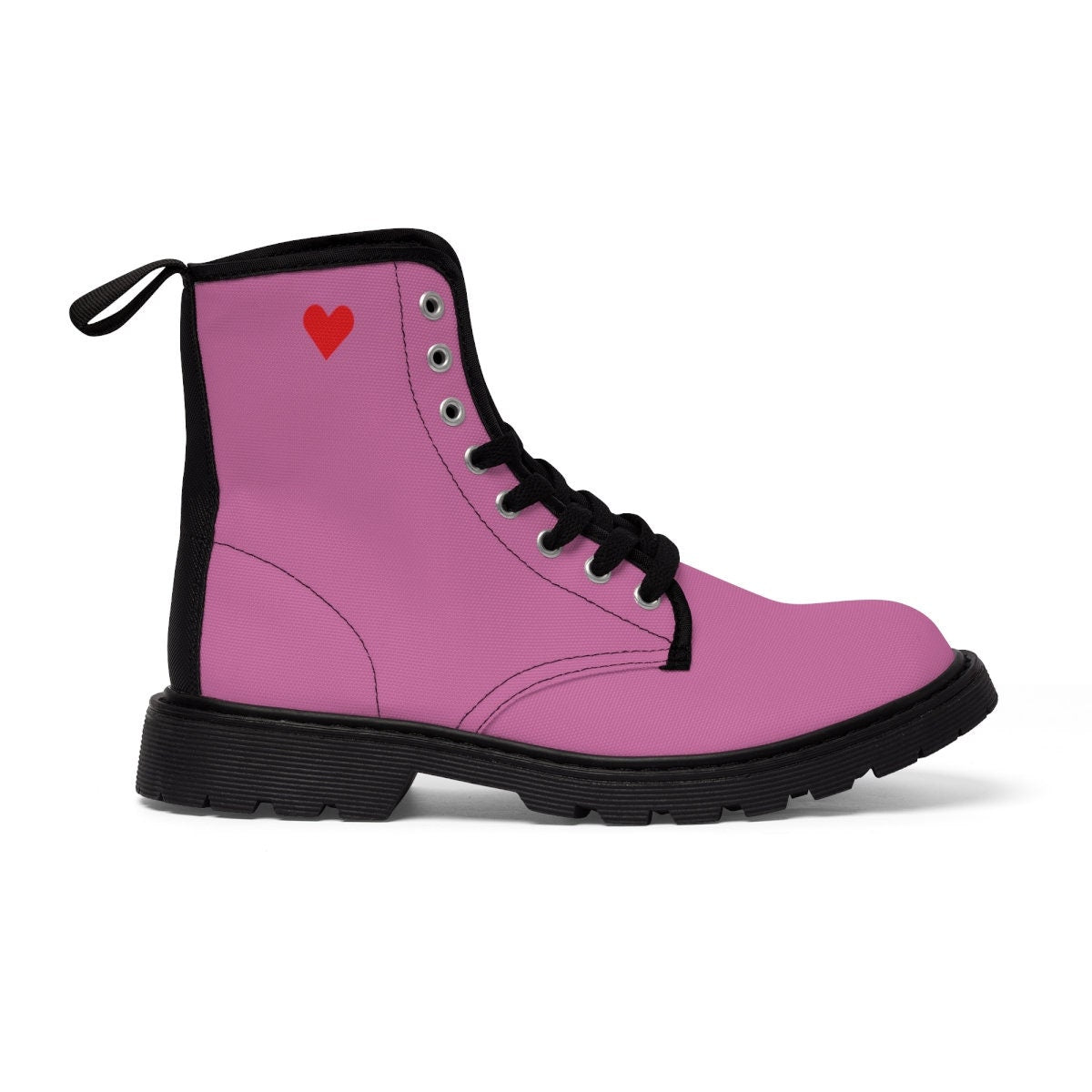 Women's Pink Canvas Boots