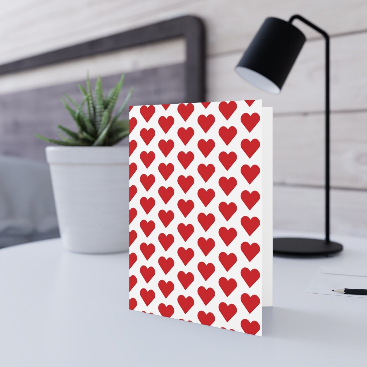 Folded Greeting Cards with Hearts