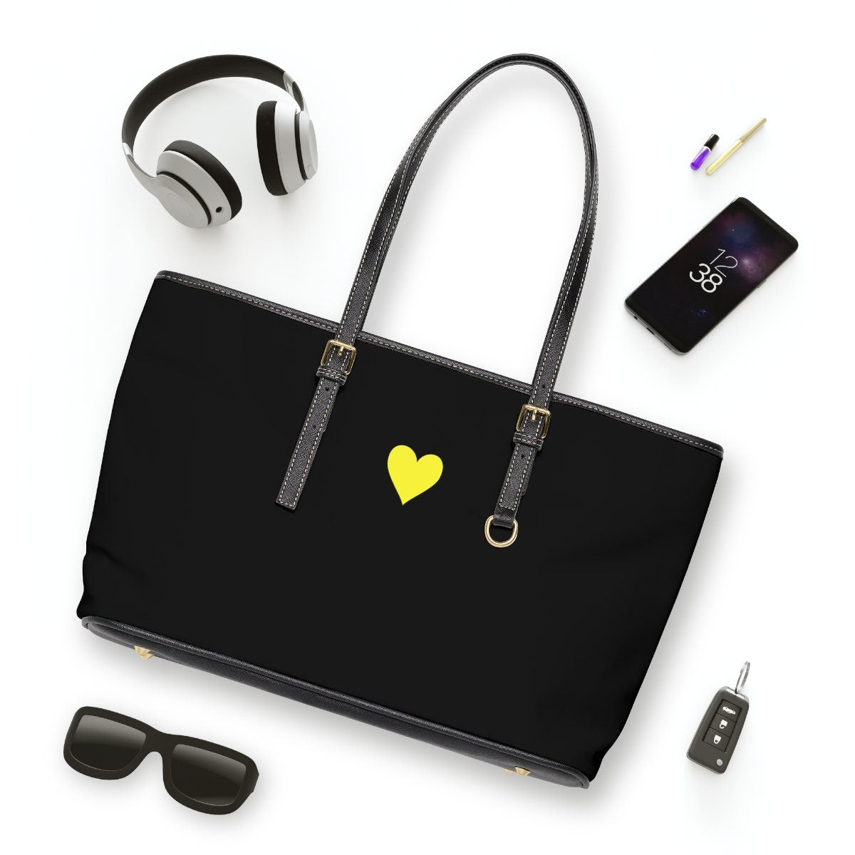 Black Leather Shoulder Bag