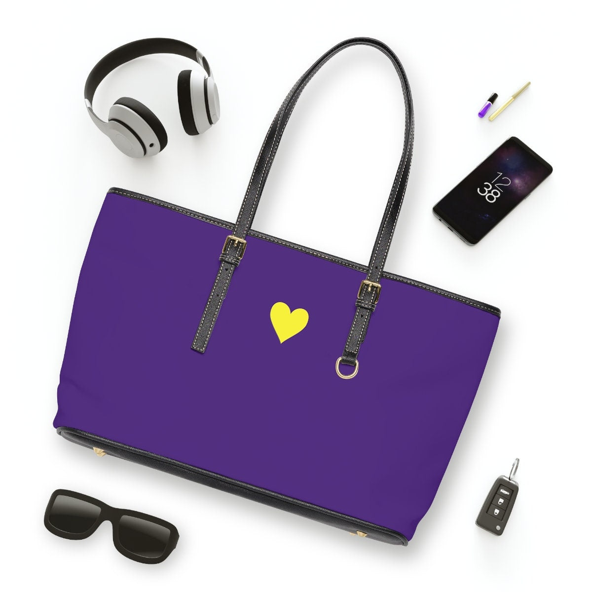 Purple Leather Shoulder Bag